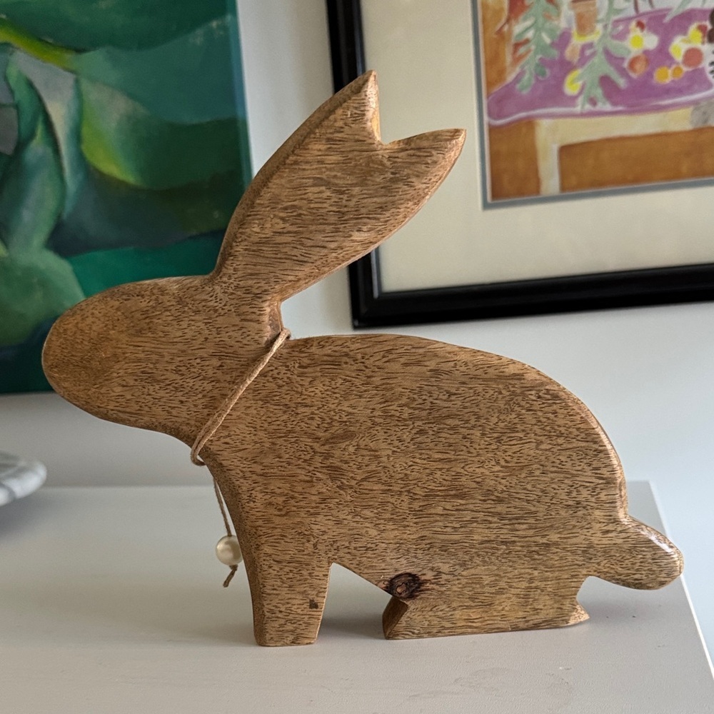Wooden Decorative Floral Bunny - Picture 3 of 8